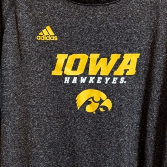 Adidas women's Iowa Hawkeyes long sleeve top gray yellow x large 18/20 w- - Picture 2 of 4